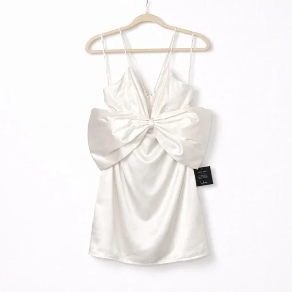 NWT LULUS Front Bow Mini Dress. Size Small - Picture 2 of 8